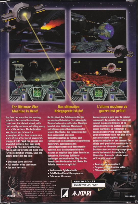 Hover Strike: Unconquered Lands (CD) box art for Jaguar